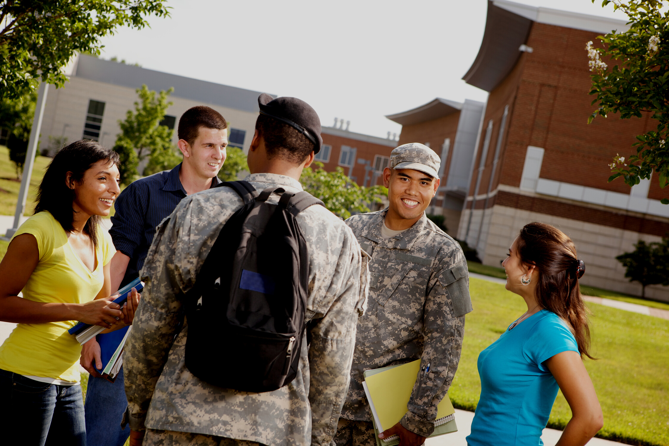 Military personal on ROTC military campus